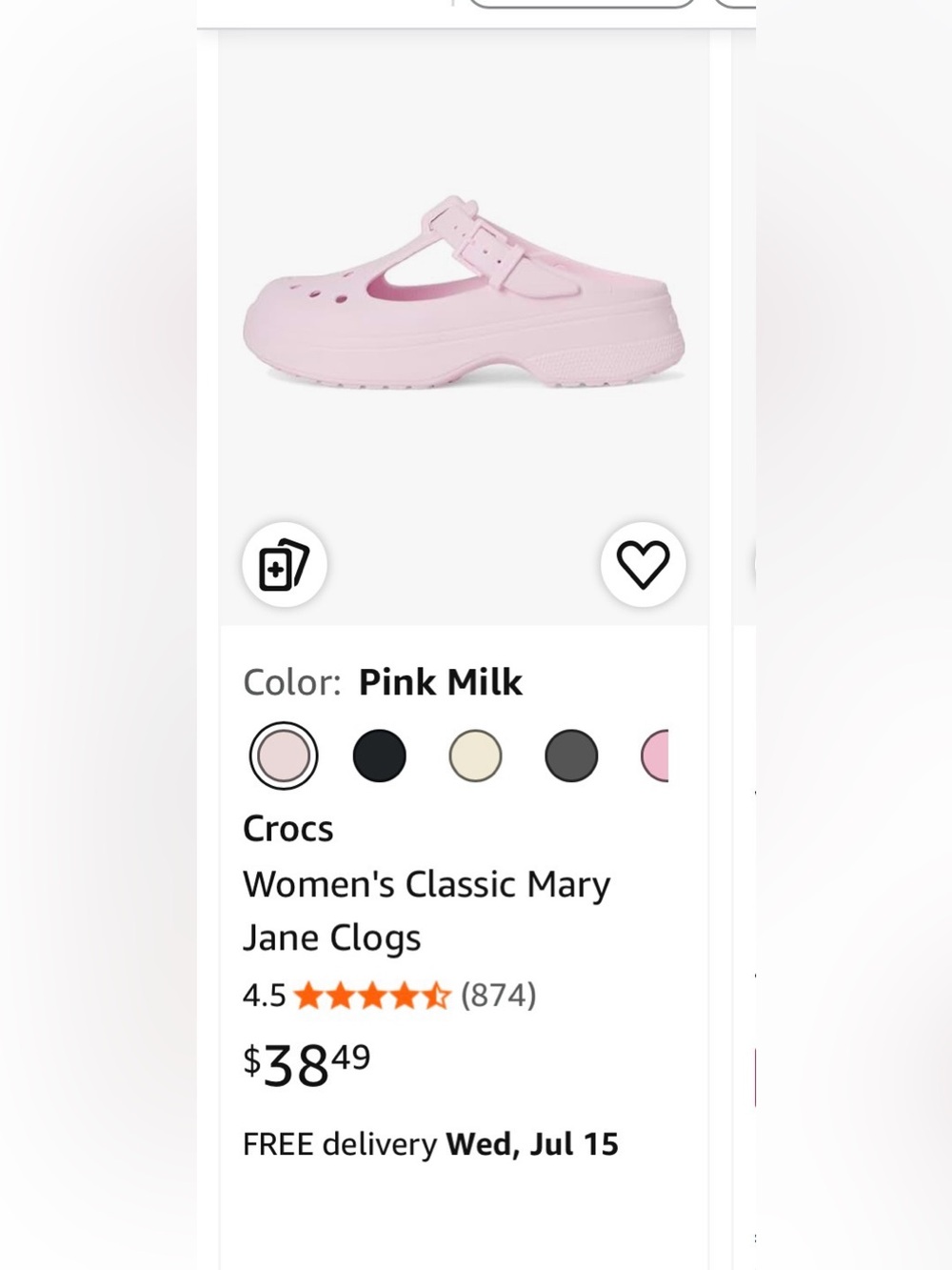 NWT Light Pink MaryJane Croc - Picture 4 of 4